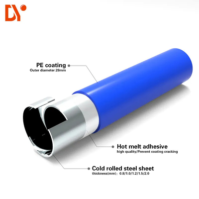 28mm Colorful PE/ABS Coated Lean Tube With Connector For Flexible Assembly Worktable