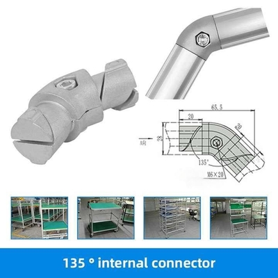 Aluminum Lean Tube Material Connection 135 ° Internal Joint Aluminum Tube Support Bracket Fixing Component