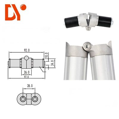 OD 28mm Lean Pipe Connector Double Tube Movable Joint Hinge Joint for Workbench