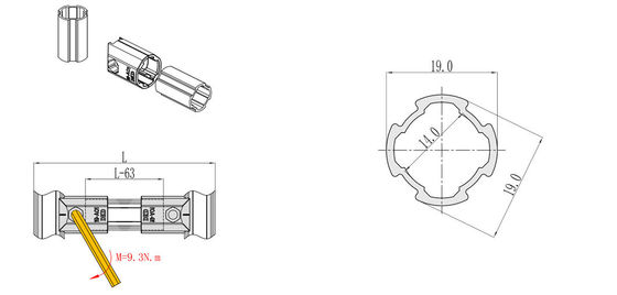 DY19-01A General Frame Aluminum Structural Pipe Aluminium Lean Pipes For Workbench