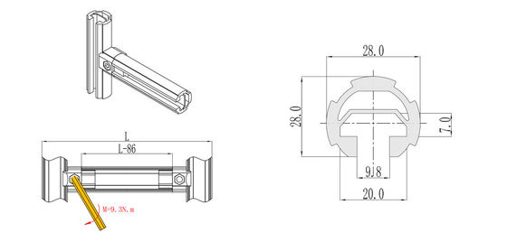 DY28-02A Aluminum Pipe T-shaped Aluminium Alloy Lean Pipe Tube for Karakuri System