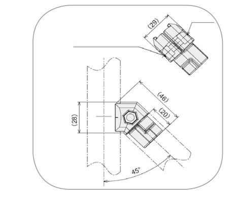 DYJ28-B09 45 Inner Type Aluminum Tube Connector for Lean System