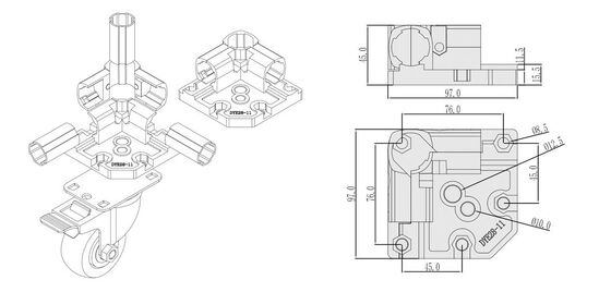 6063 Aluminum One-piece Base with Sandblasting Surface for 3rd Generation Lean Pipe Base Accessory